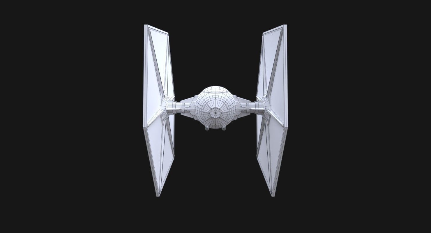 TIE-fo space superiority fighter Low-poly 3D model_10