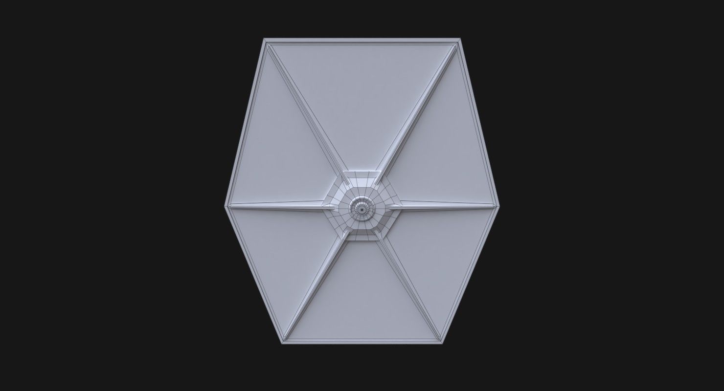 TIE-fo space superiority fighter Low-poly 3D model_16