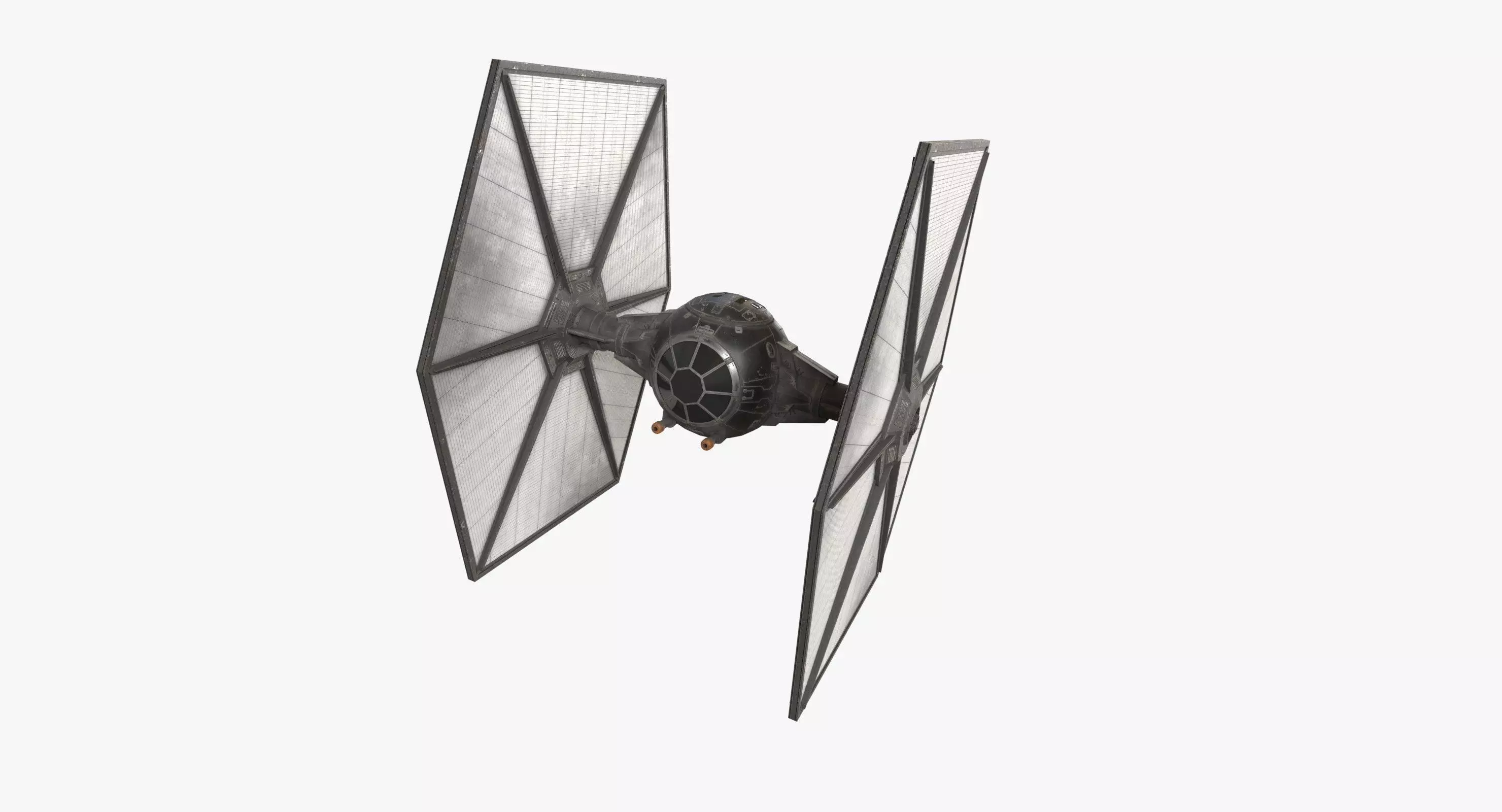 TIE-fo space superiority fighter Low-poly 3D model_0