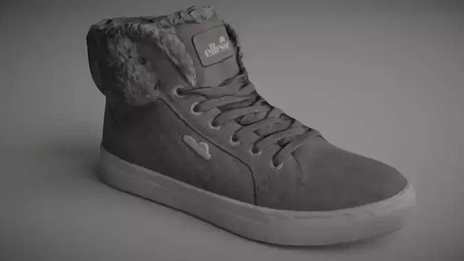 Low poly Shoe 3D model high top sneaker Low-poly 3D model