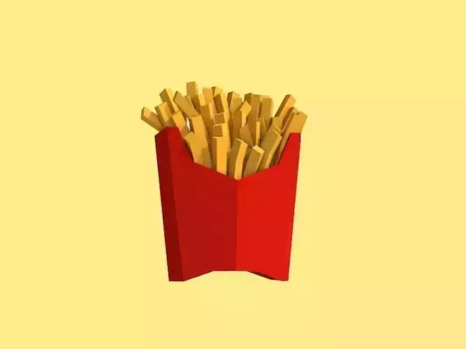 Cartoon Low Poly Fri Potato Low-poly 3D model