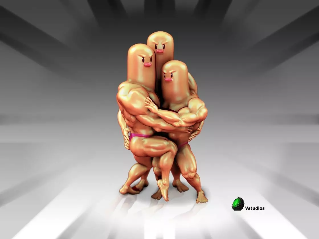 Dugtrio Funny 3D print model_0