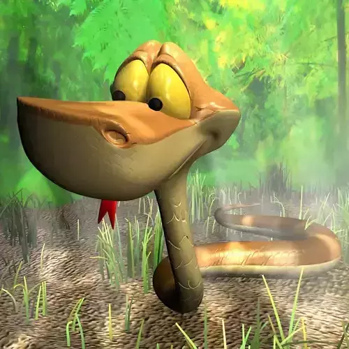 Cartoon Snake RIGGED Low-poly 3D model