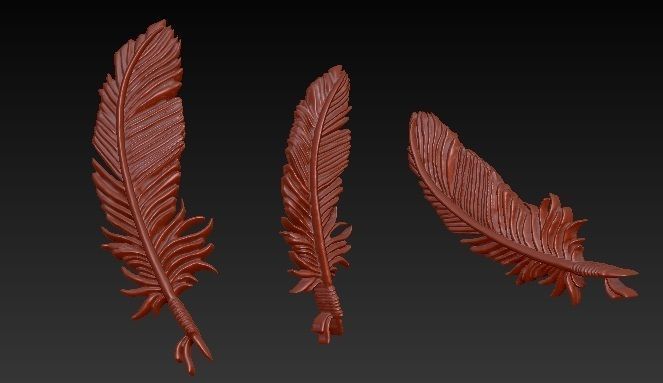 Feather 3D print model_3
