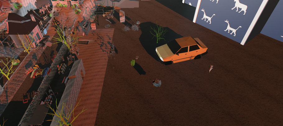 aliraq computer screen showing city Low-poly 3D model_2