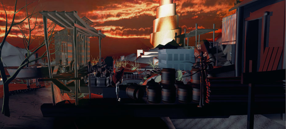 aliraq computer screen showing city Low-poly 3D model_3