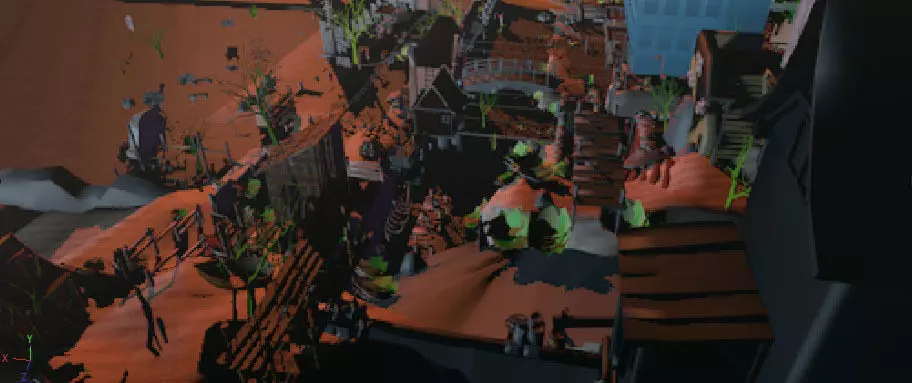 aliraq computer screen showing city Low-poly 3D model_0