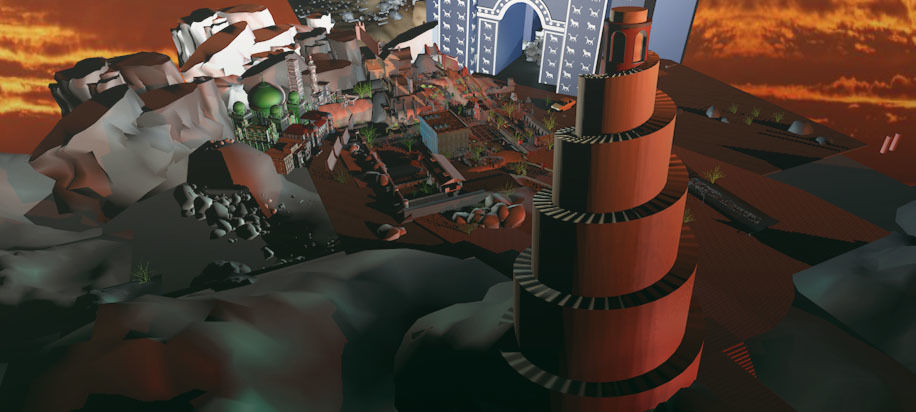 aliraq computer screen showing city Low-poly 3D model_5