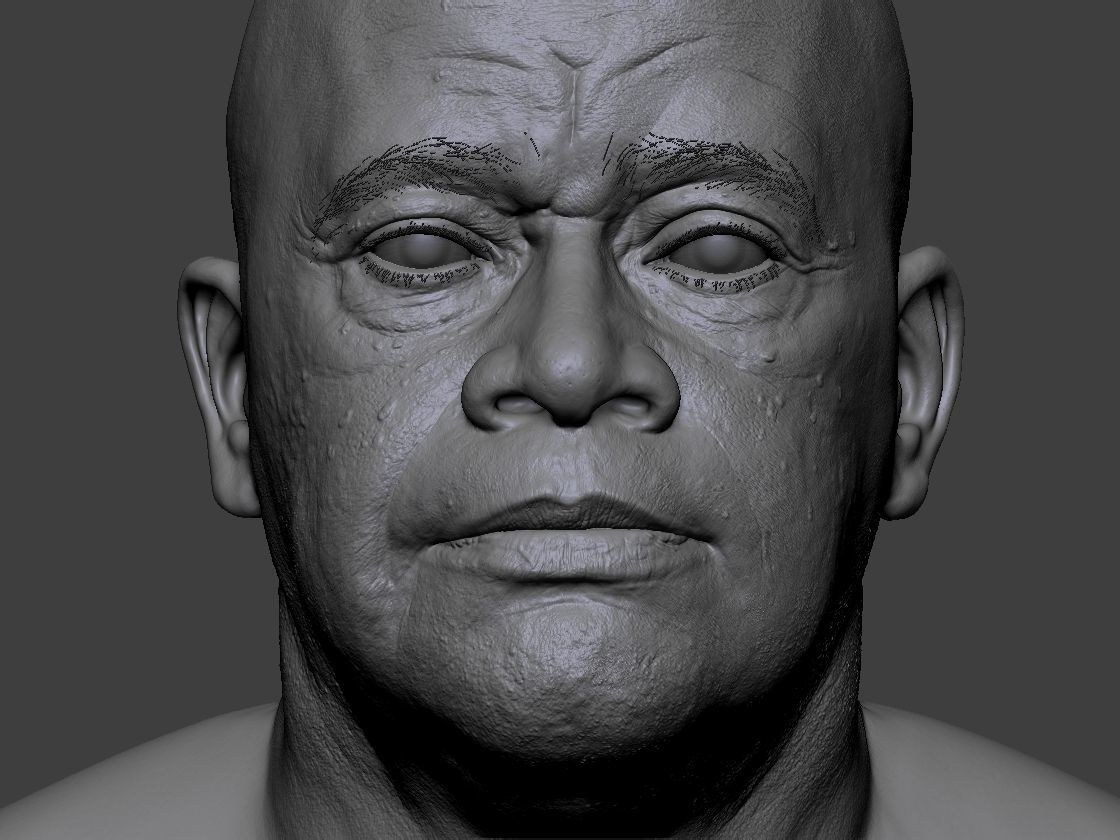 Realistic black male real-time head Low-poly 3D model_1