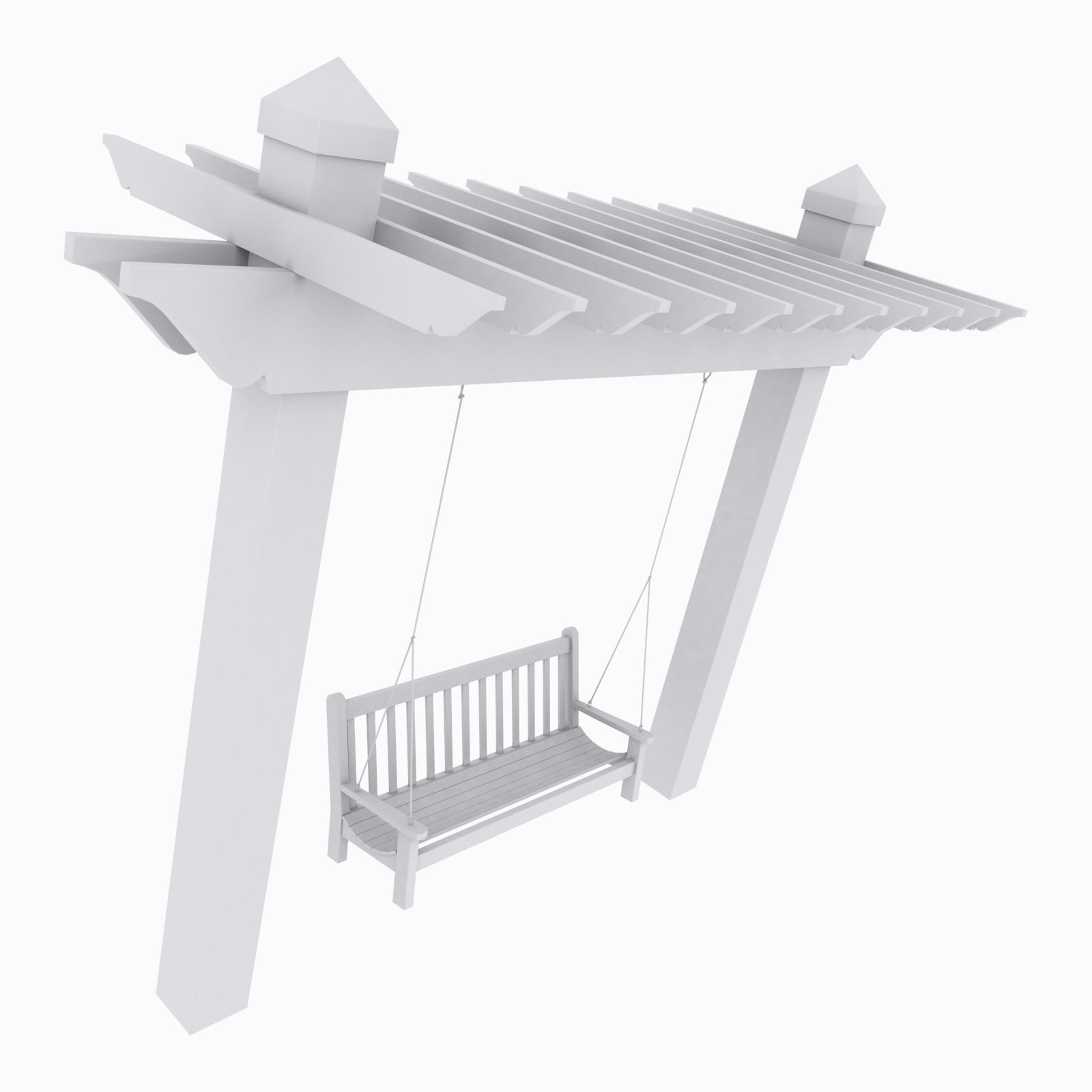 Swinging Bench Low-poly 3D model_3