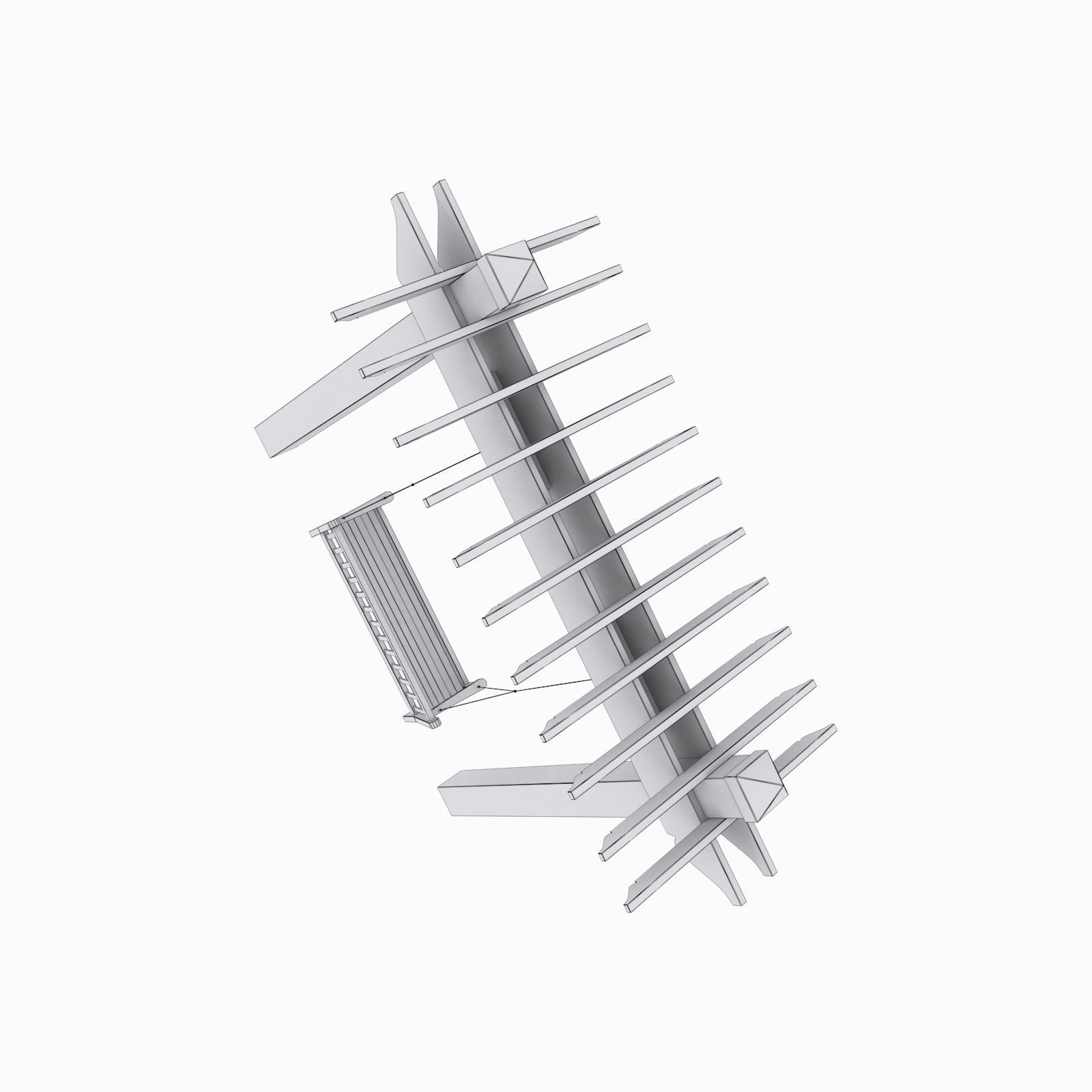 Swinging Bench Low-poly 3D model_2