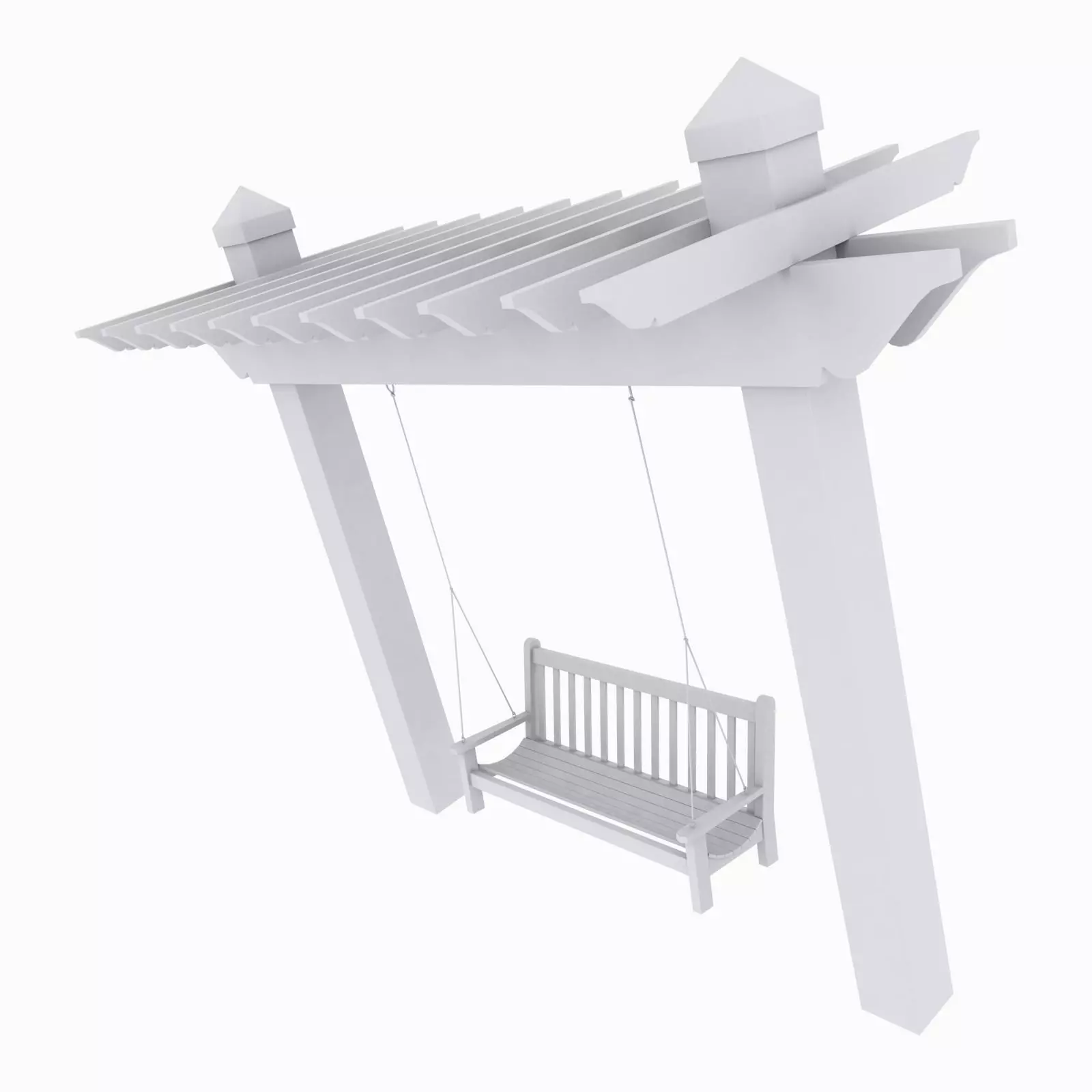 Swinging Bench Low-poly 3D model_0