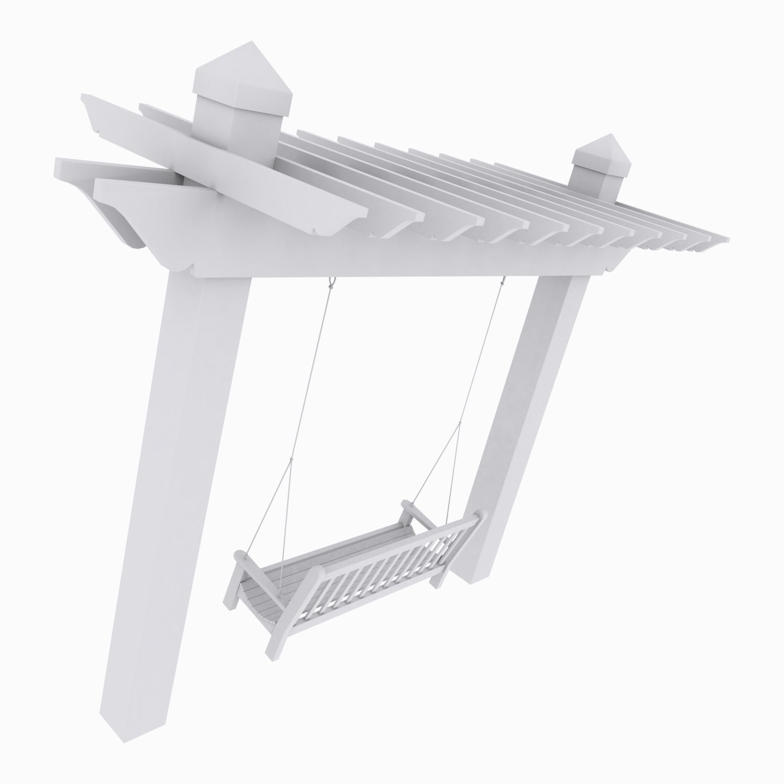 Swinging Bench Low-poly 3D model_5
