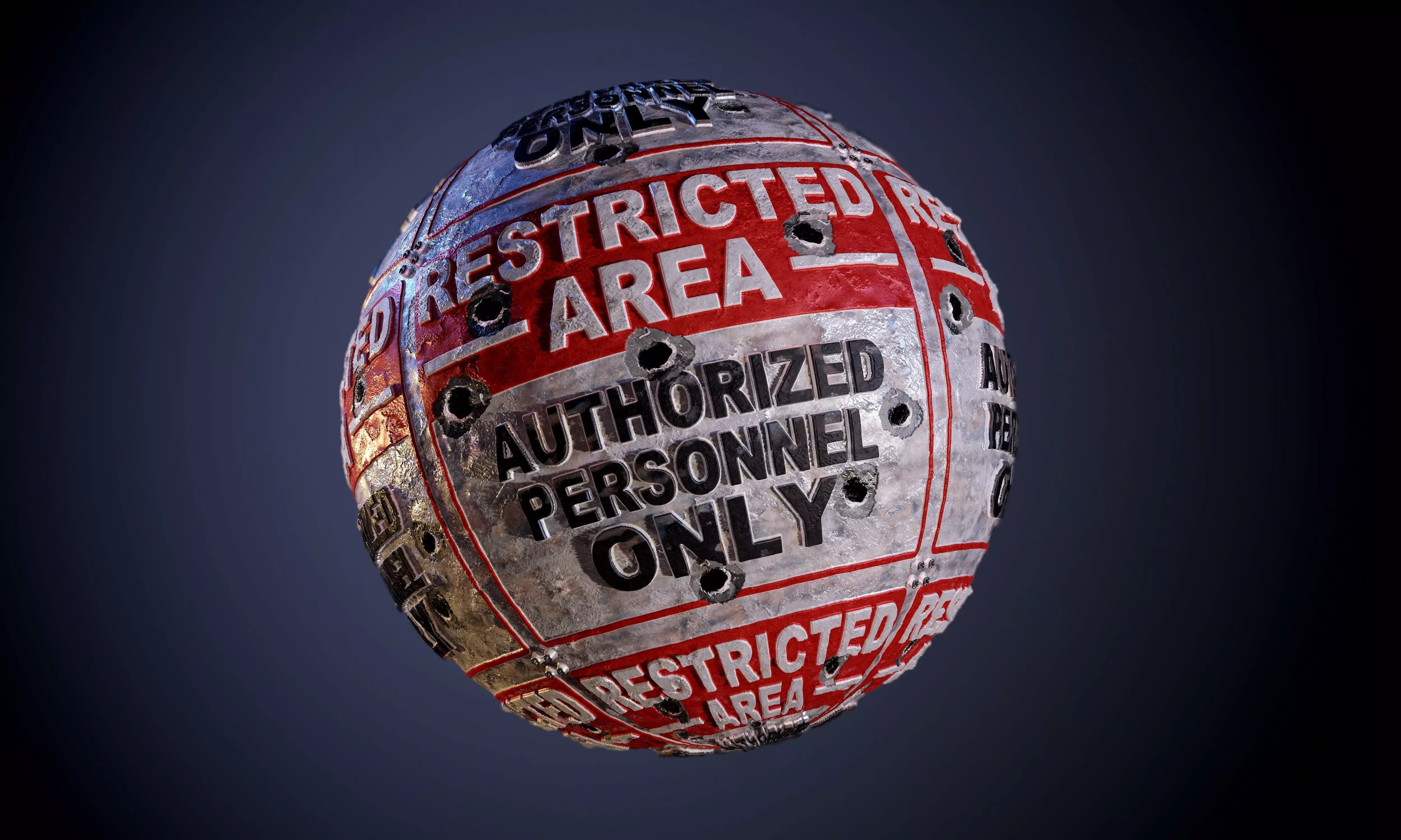 Metal Restricted Area Keep out sign Grunge Seamless PBR Texture Texture_0