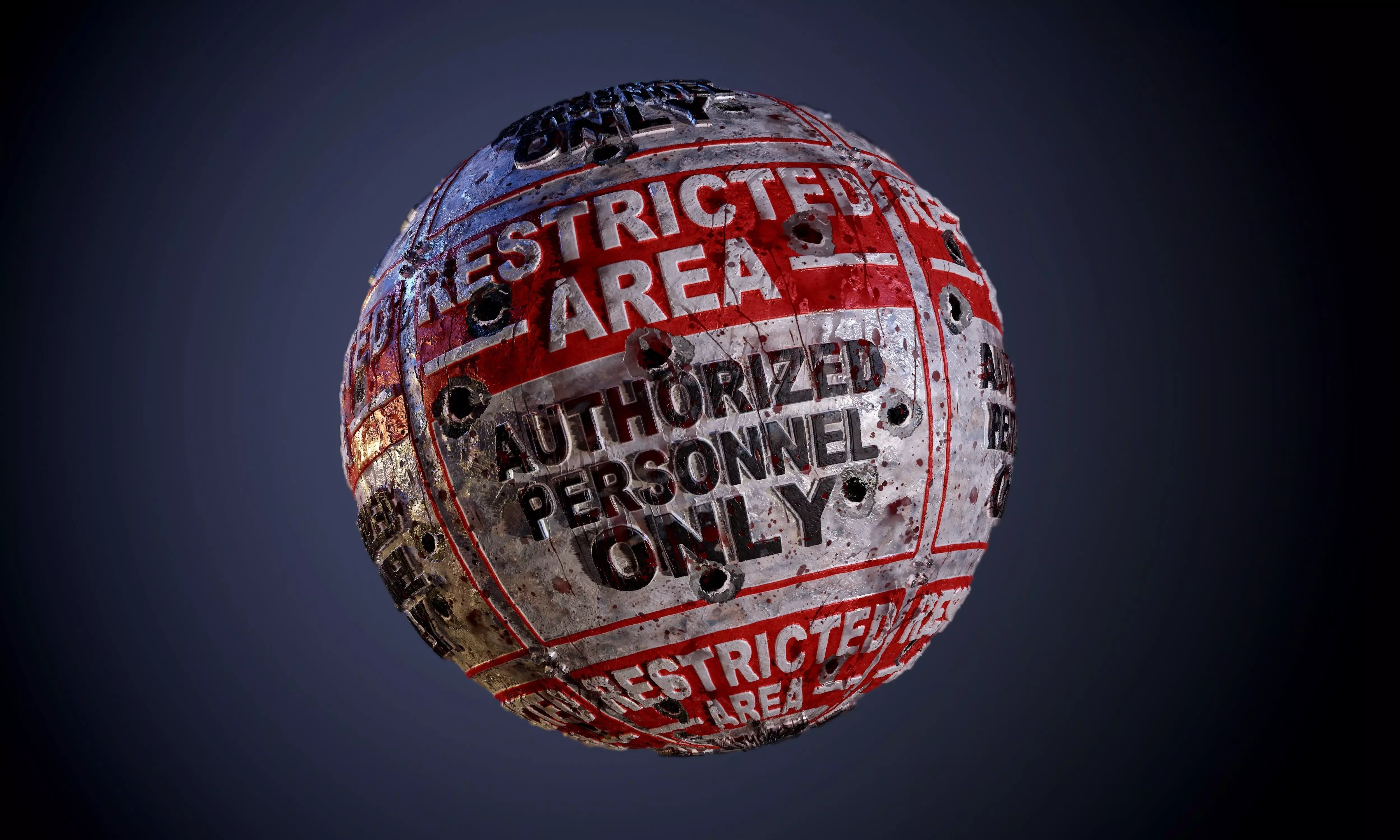 Metal Restricted Area Grunge Sign Seamless PBR Texture Texture_0