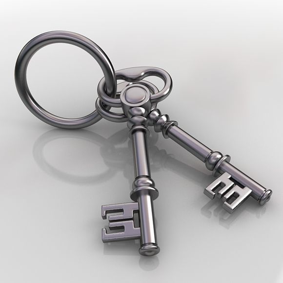 Vintage Key 3D model_1