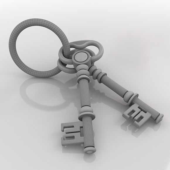 Vintage Key 3D model_2