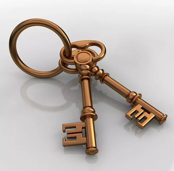 Vintage Key 3D model_0