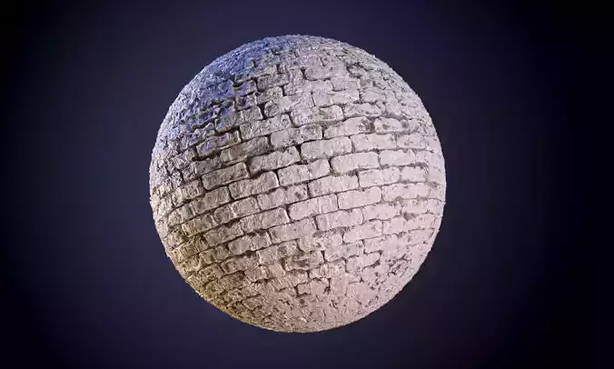 Painted Brick Wall Seamless PBR Texture