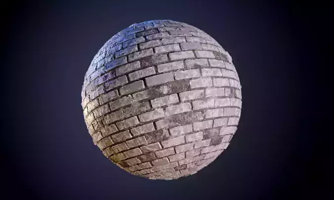Brick Wall Painted White Seamless PBR Texture Texture