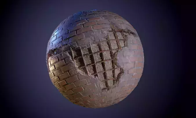 Brick Rebar Damaged Seamless PBR Texture Texture