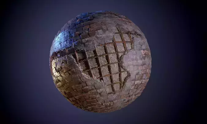 Brick With Rebar Seamless PBR Texture