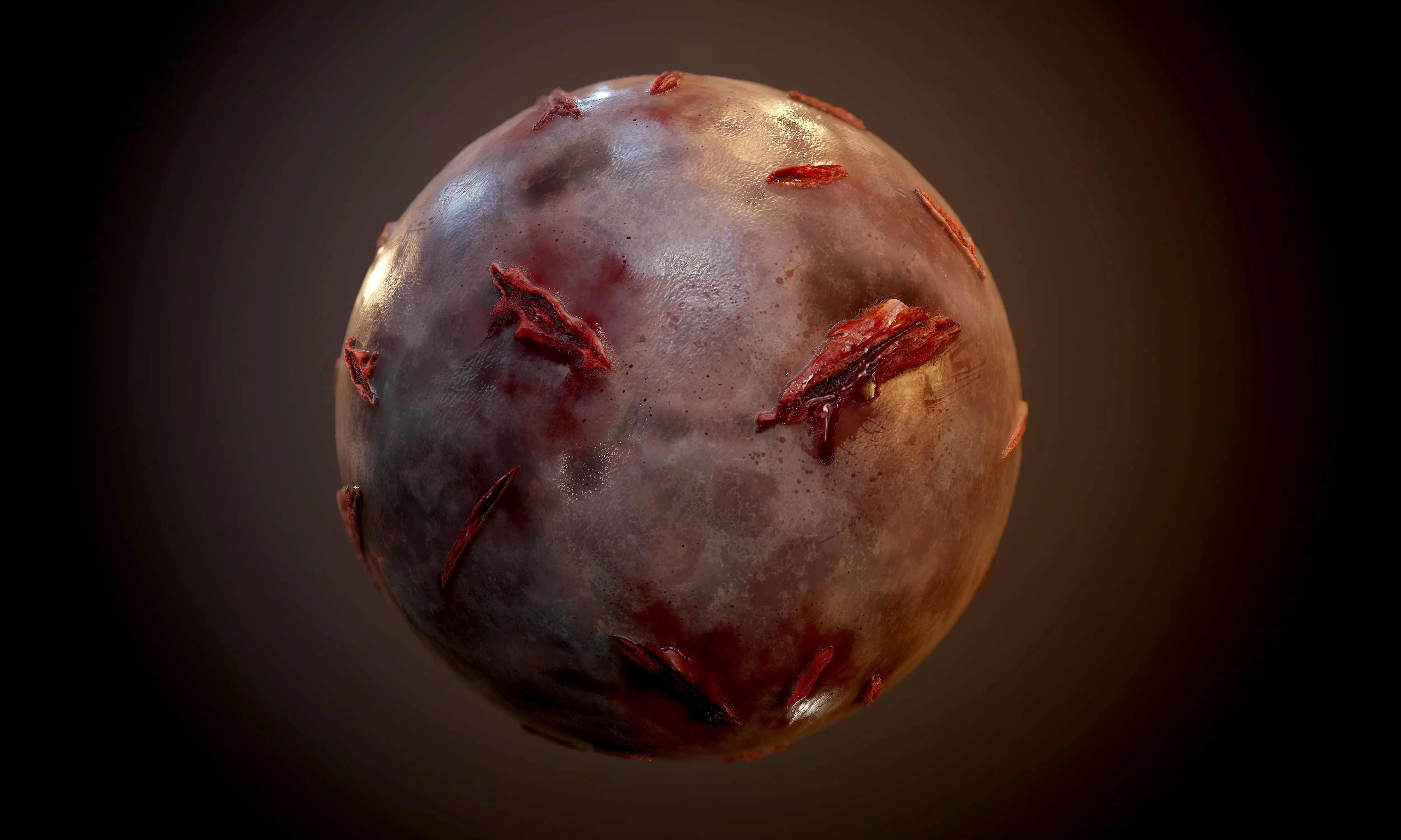 Human Skin Bloody Cut Horror Seamless PBR Texture Texture_0