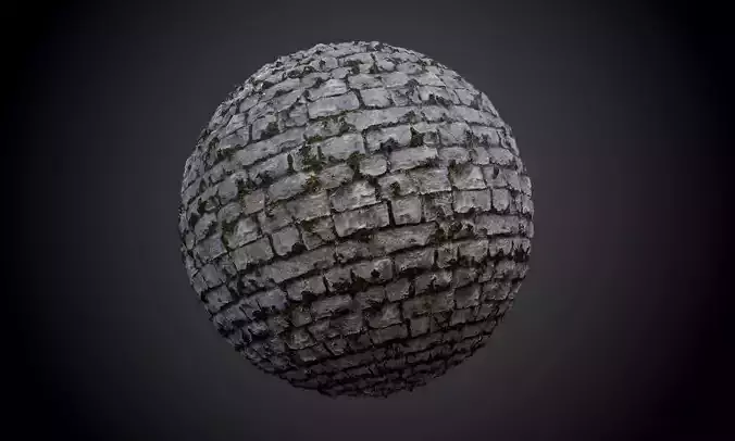 Cobblestone Walkway Grass Dirt Seamless PBR Texture
