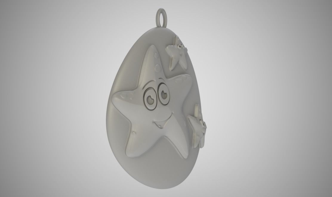Rock Starfish Necklace 3D print model_2