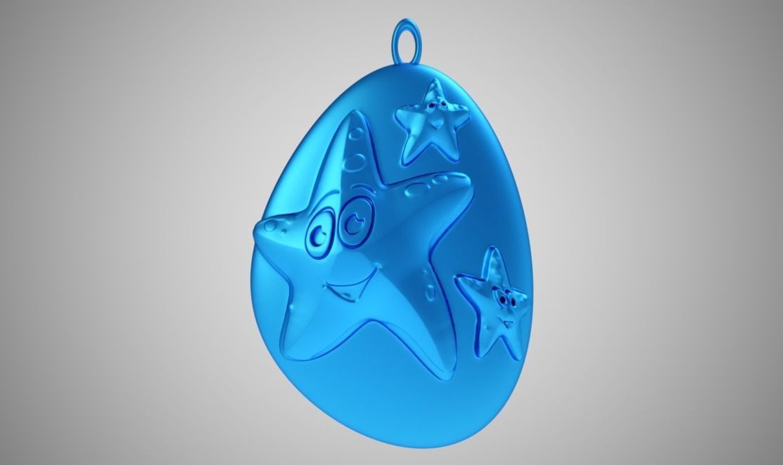 Rock Starfish Necklace 3D print model_7
