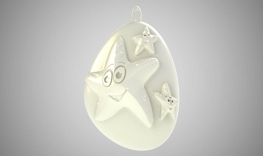 Rock Starfish Necklace 3D print model_6