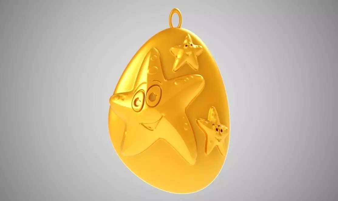 Rock Starfish Necklace 3D print model_0