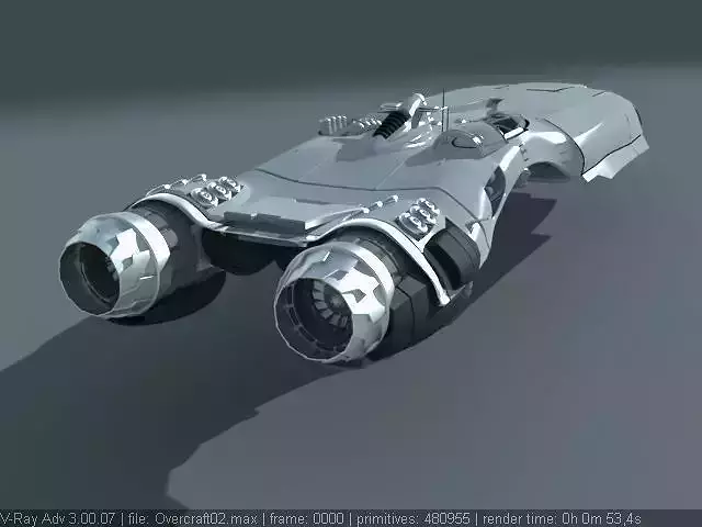Hovercraft futuristic looking vehicle