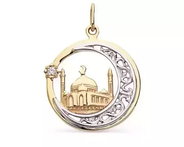 pendant mosque  Muslim crescent with star