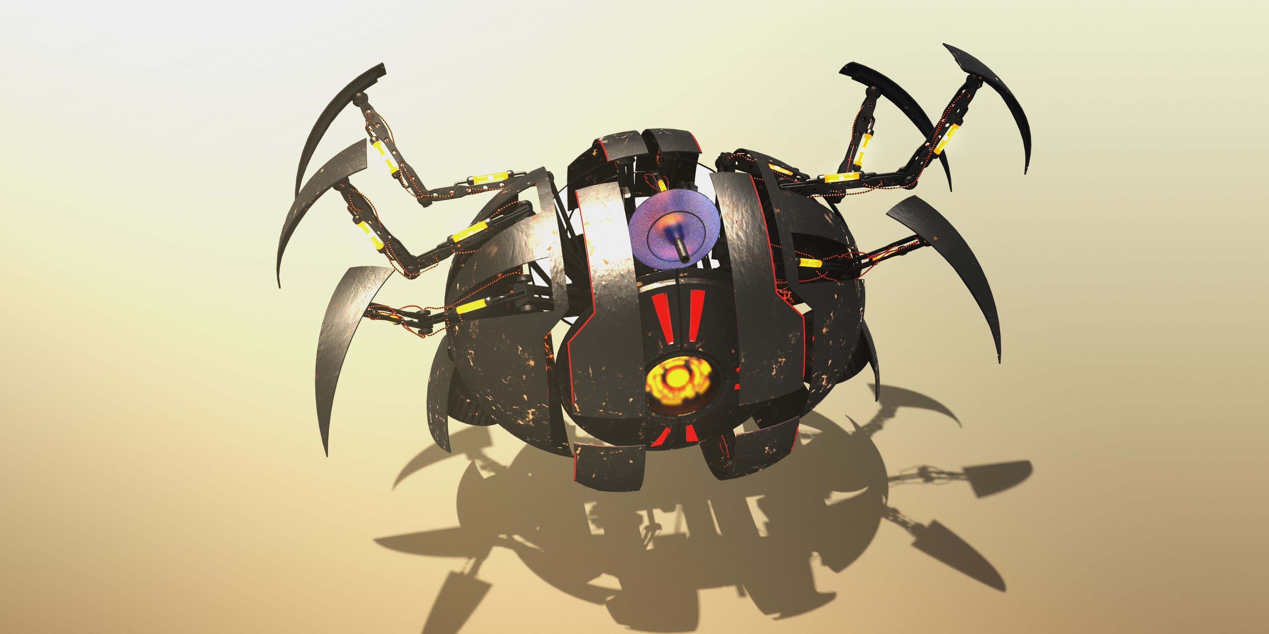 Sci-fi spheric drone 3D model_9