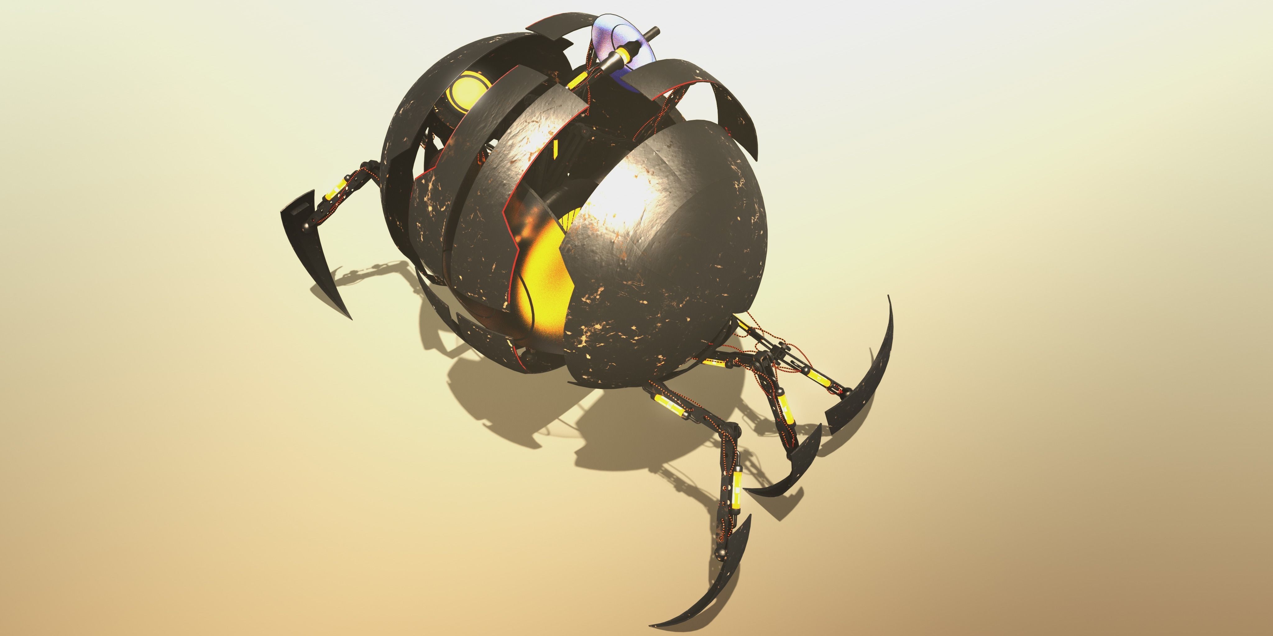 Sci-fi spheric drone 3D model_8