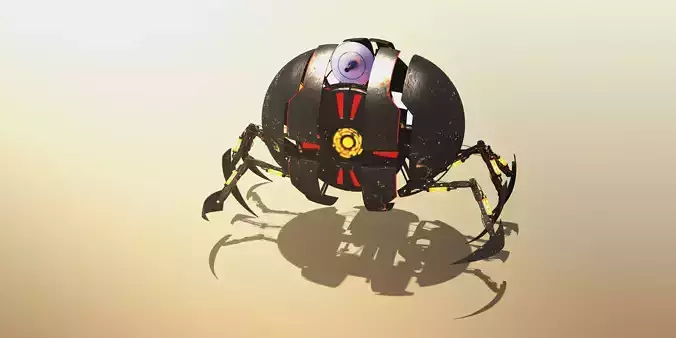 Sci-fi spheric drone 3D model