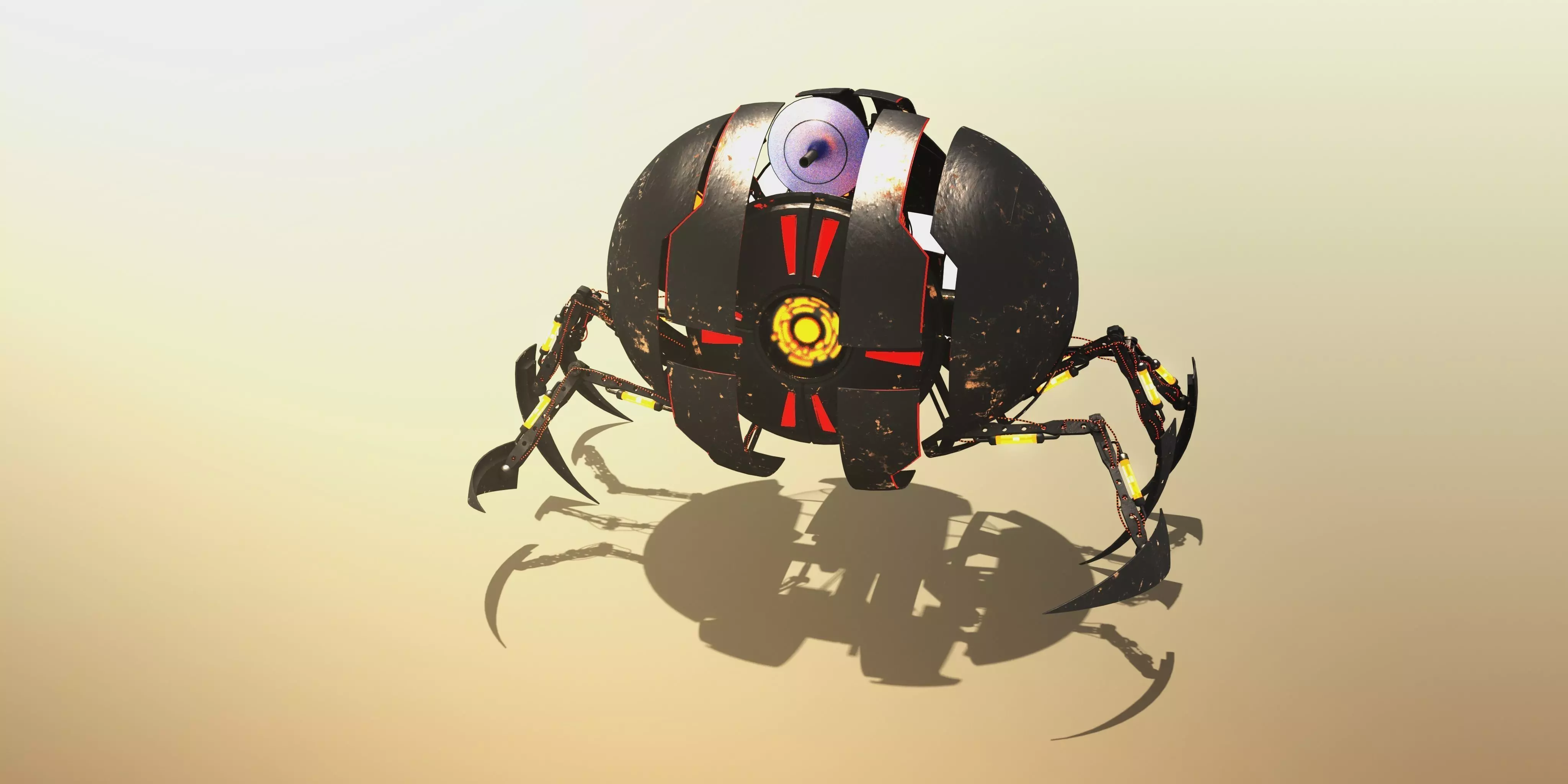 Sci-fi spheric drone 3D model_0