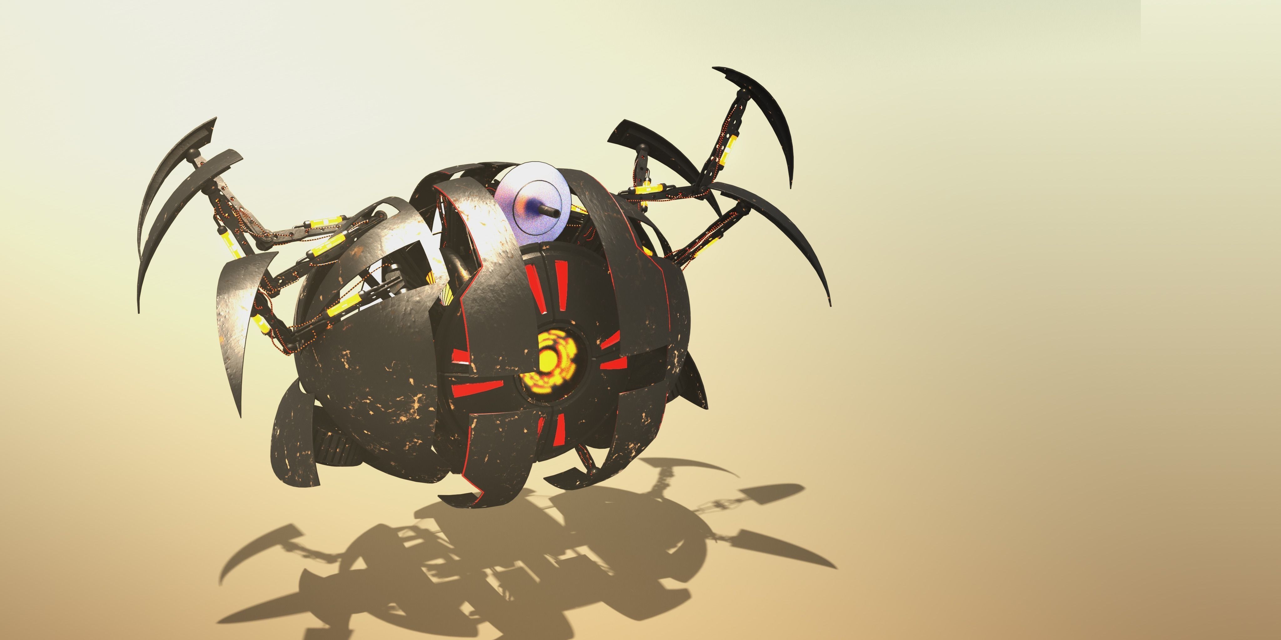 Sci-fi spheric drone 3D model_5