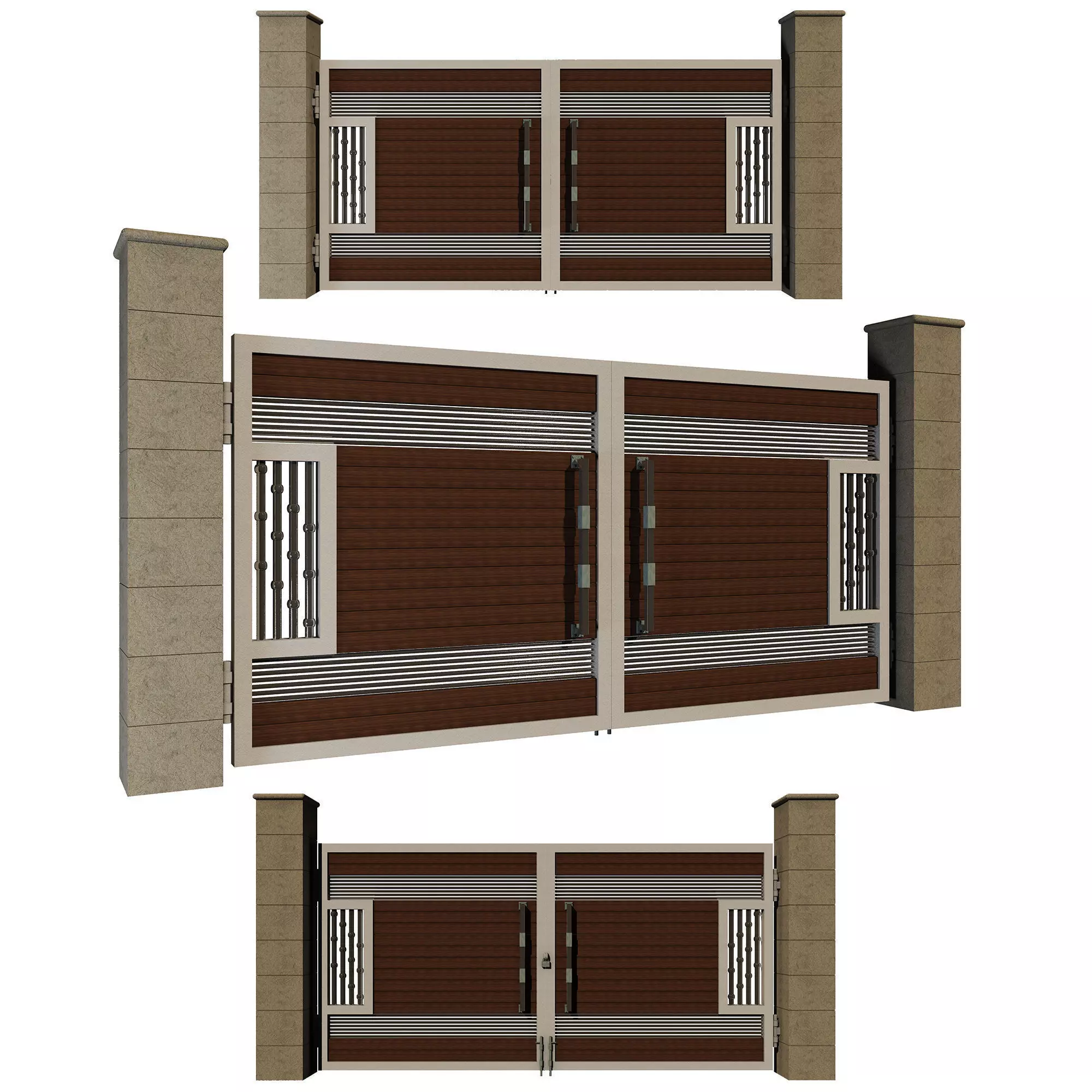 Modern gate 3D model_0