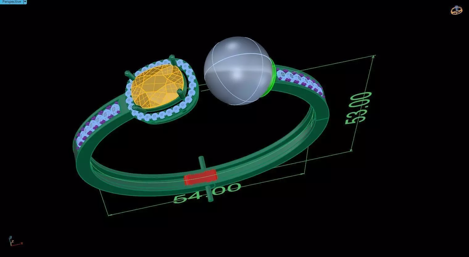 Bracelets Oval and Pearl 3D print model