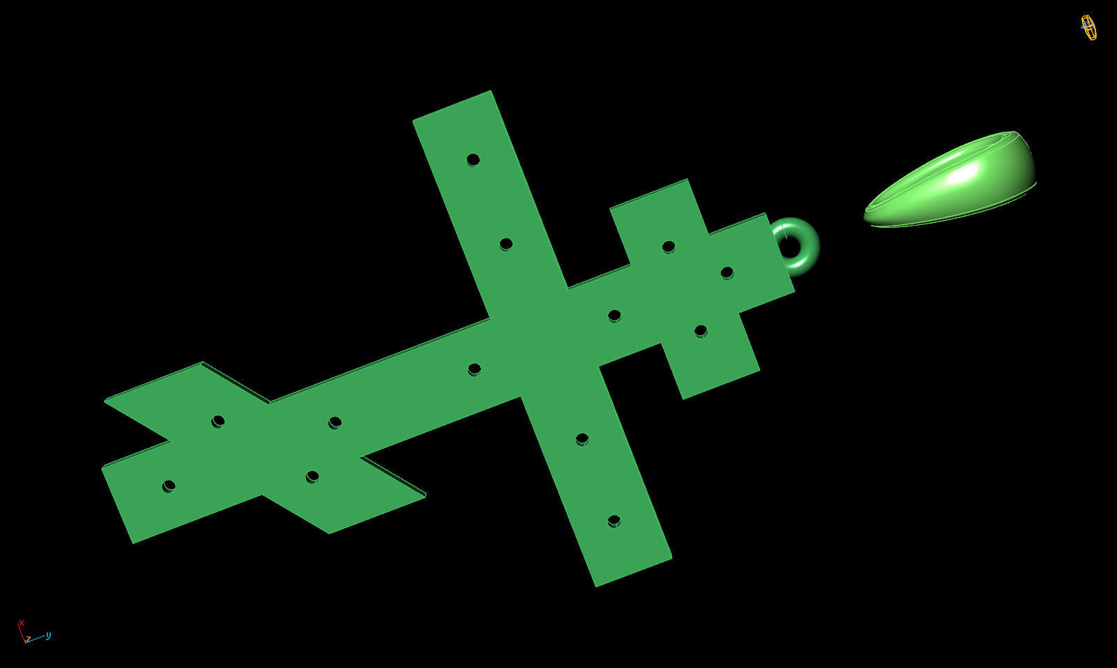 Cross pendant P 0039 printable 3d model 3D print model_6