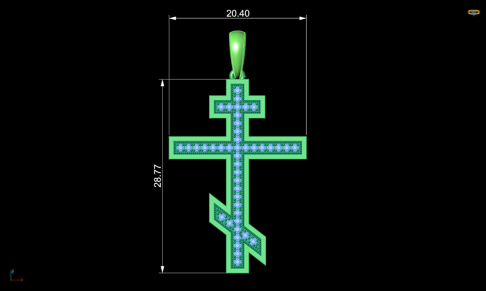 Cross pendant P 0039 printable 3d model 3D print model_4