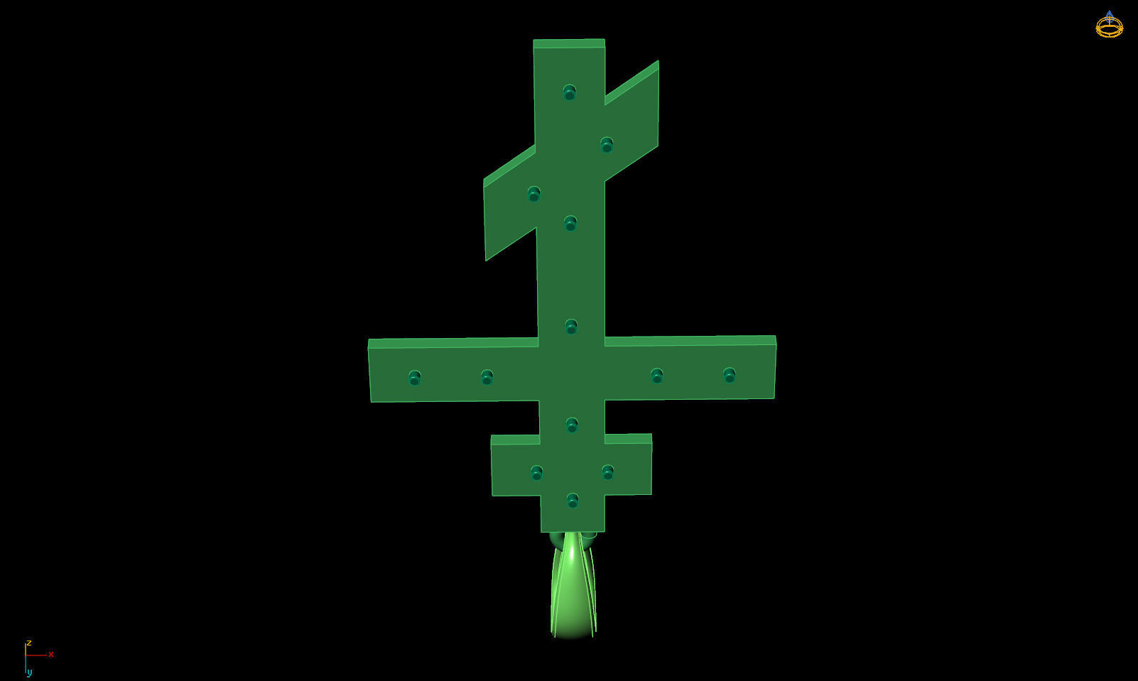 Cross pendant P 0039 printable 3d model 3D print model_11