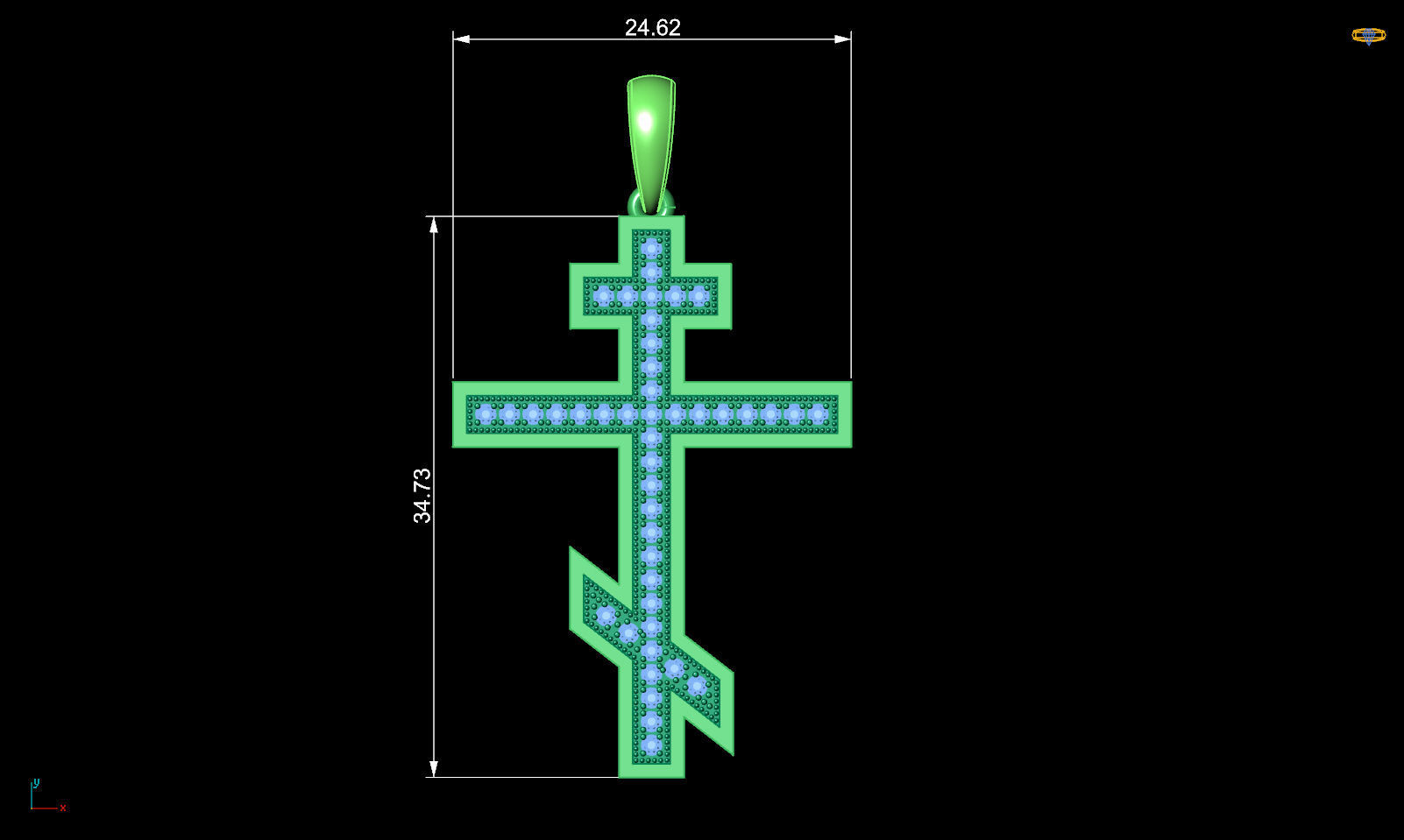 Cross pendant P 0039 printable 3d model 3D print model_2