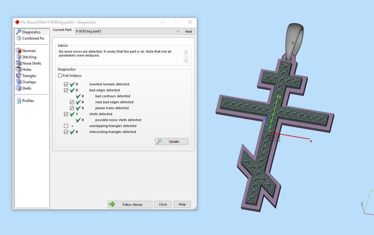 Cross pendant P 0039 printable 3d model 3D print model_8