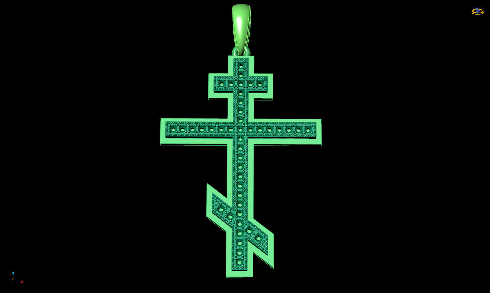 Cross pendant P 0039 printable 3d model 3D print model_13