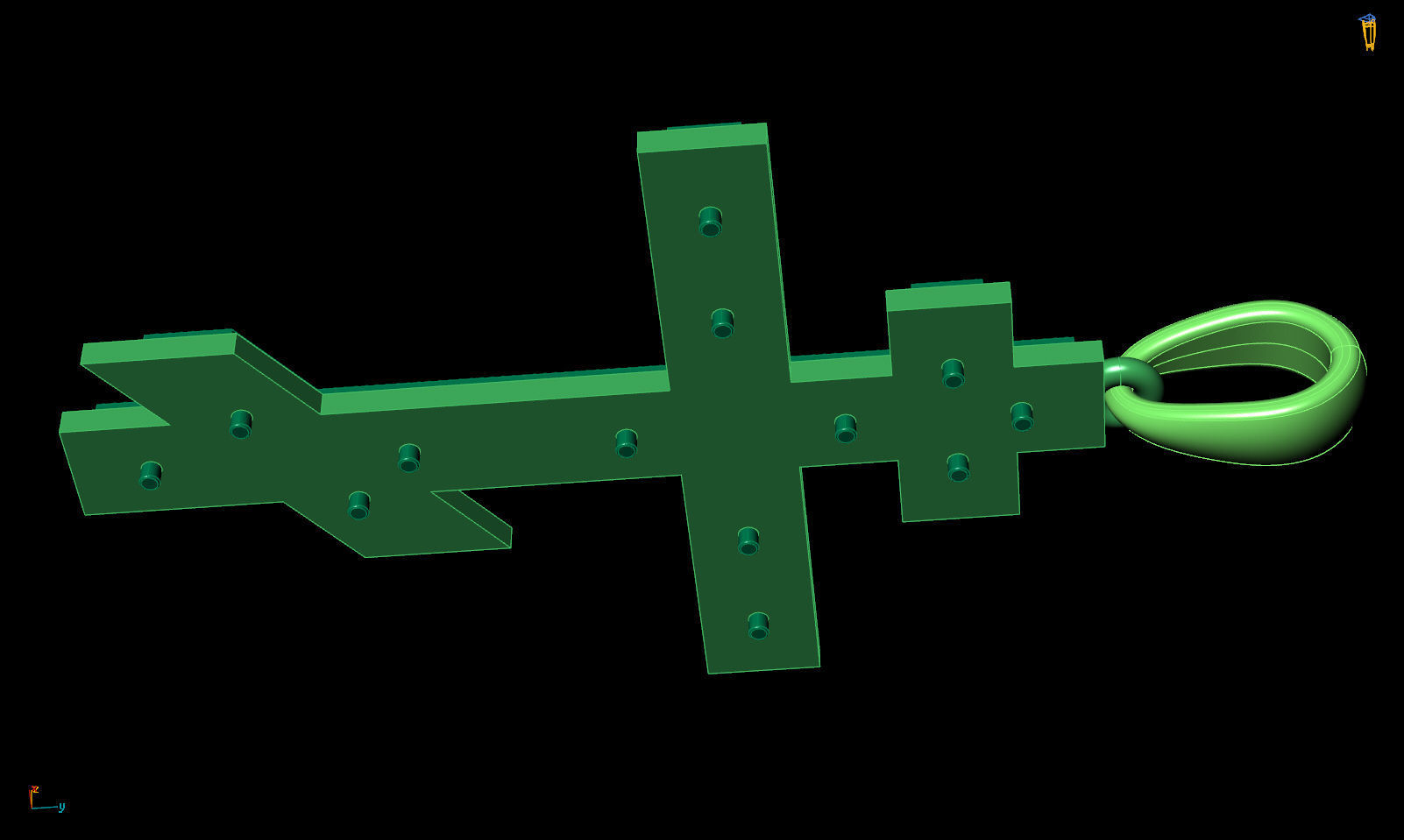 Cross pendant P 0039 printable 3d model 3D print model_12