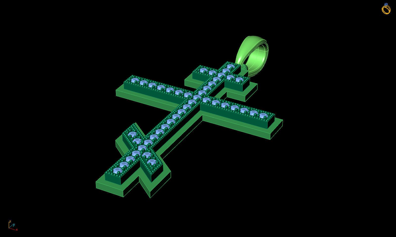 Cross pendant P 0039 printable 3d model 3D print model_10