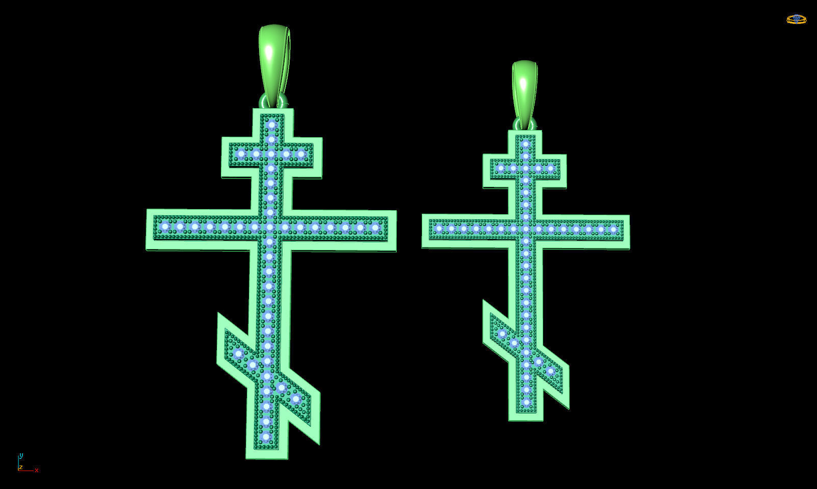 Cross pendant P 0039 printable 3d model 3D print model_9